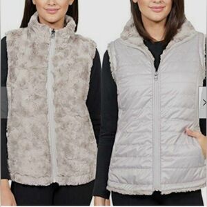 Orginal Nicole Miller reversible faux fur vest